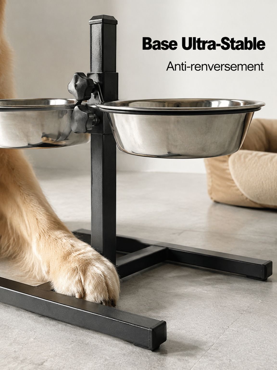Support pour gamelles réglable en hauteur, support pour gamelles pour chiens, support pour gamelles 