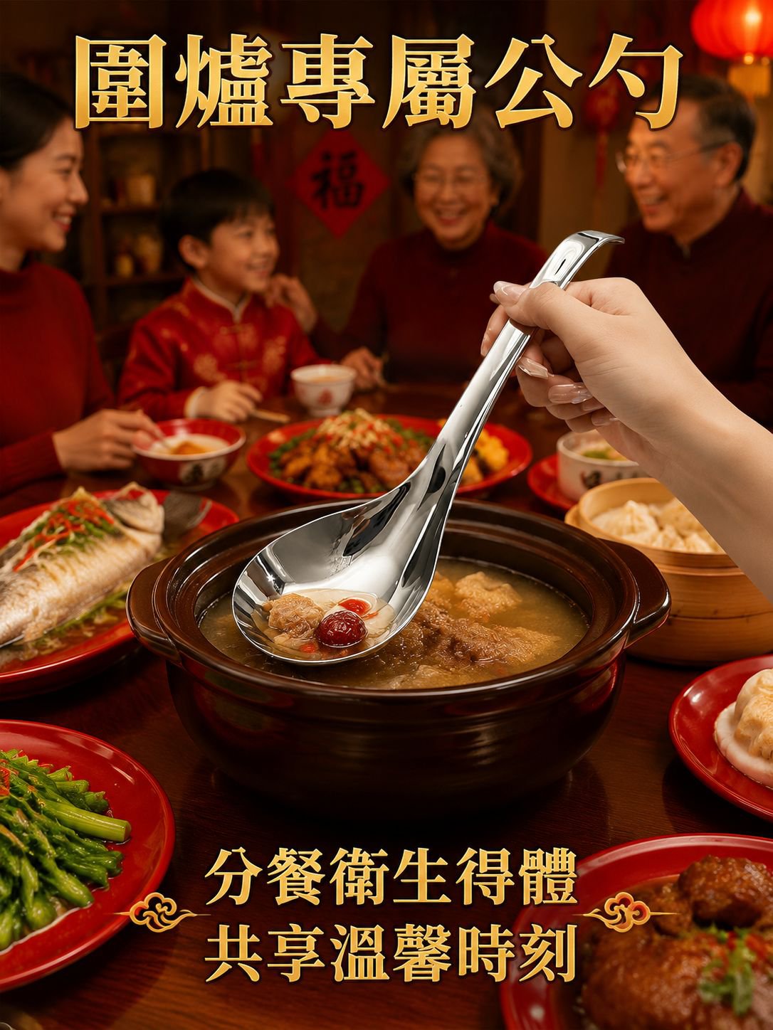 大號盛湯粥勺