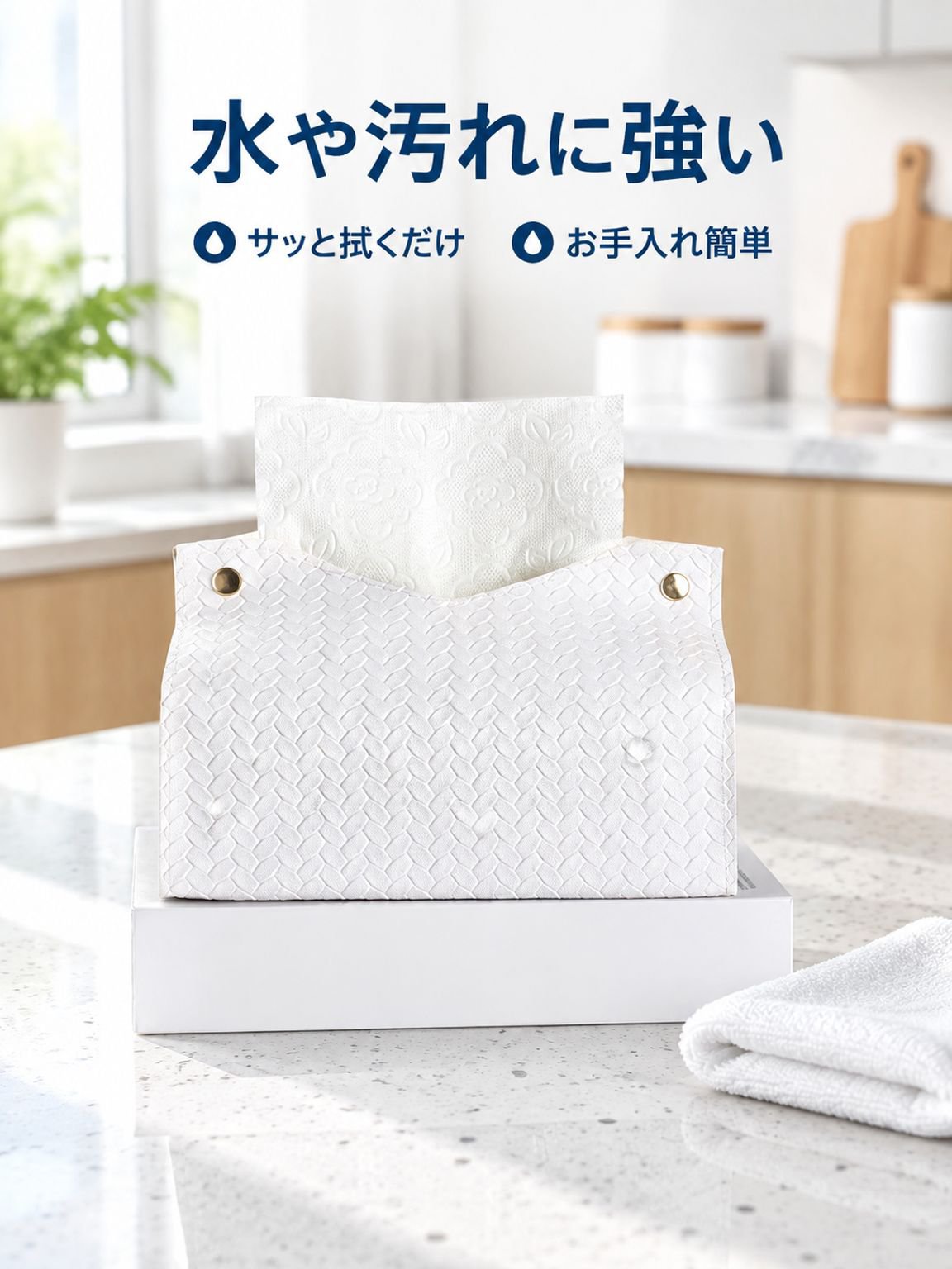 高級PUレザー ティッシュボックス リビング・テーブル用