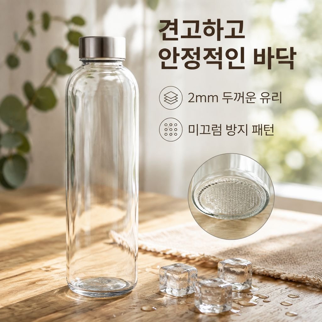 투명 스테인리스 스틸 뚜껑 유리 물컵
