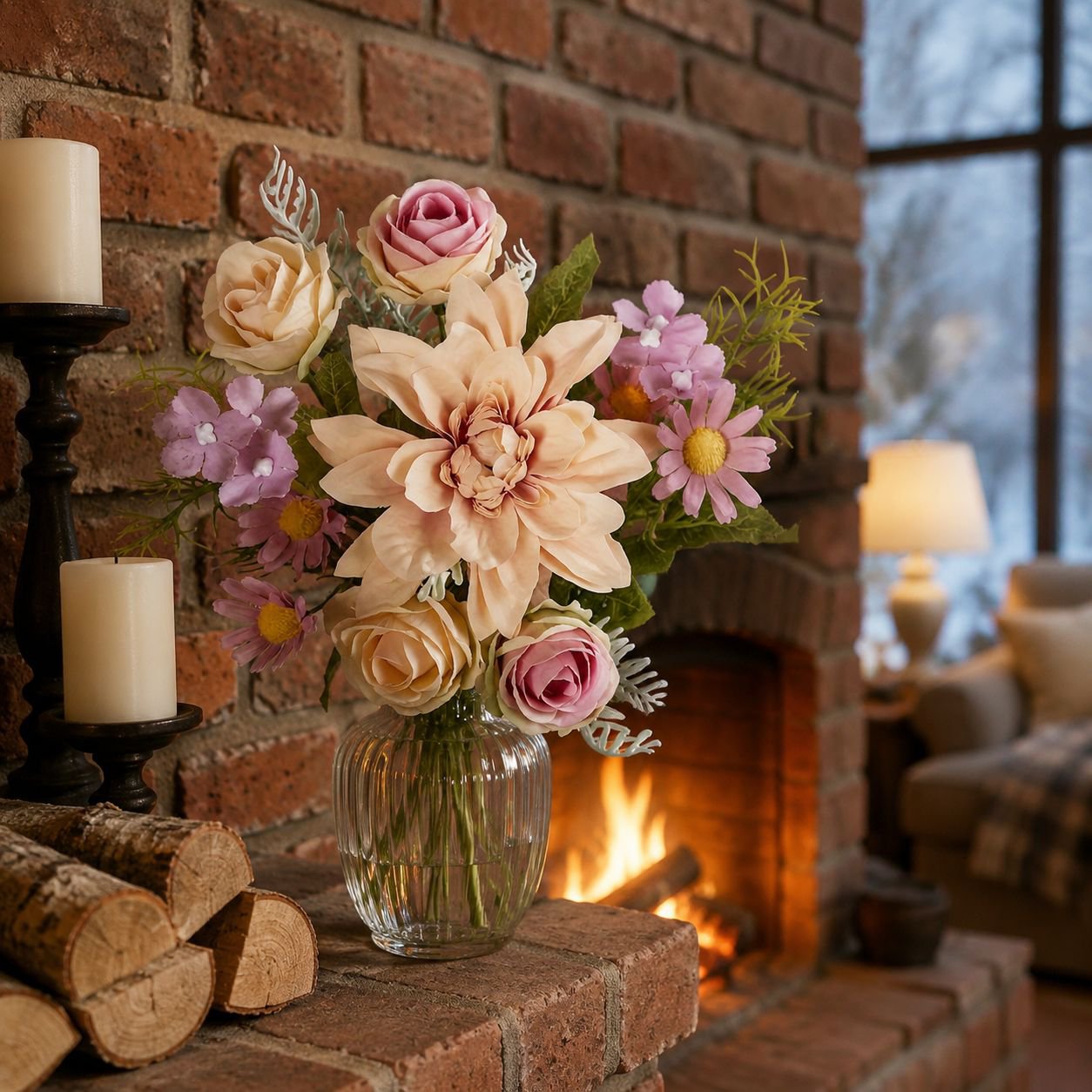 Gorgeous potted plants with blooming flowers