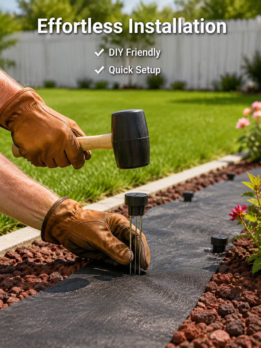 Easy to install U-shaped garden pins in soil