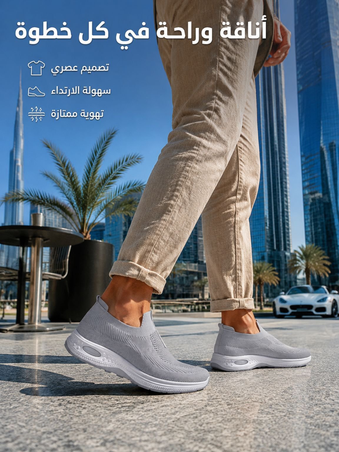 حذاء رياضي سهل الارتداء والخلع ذو نعل مقاوم للانزلاق والاهتراء