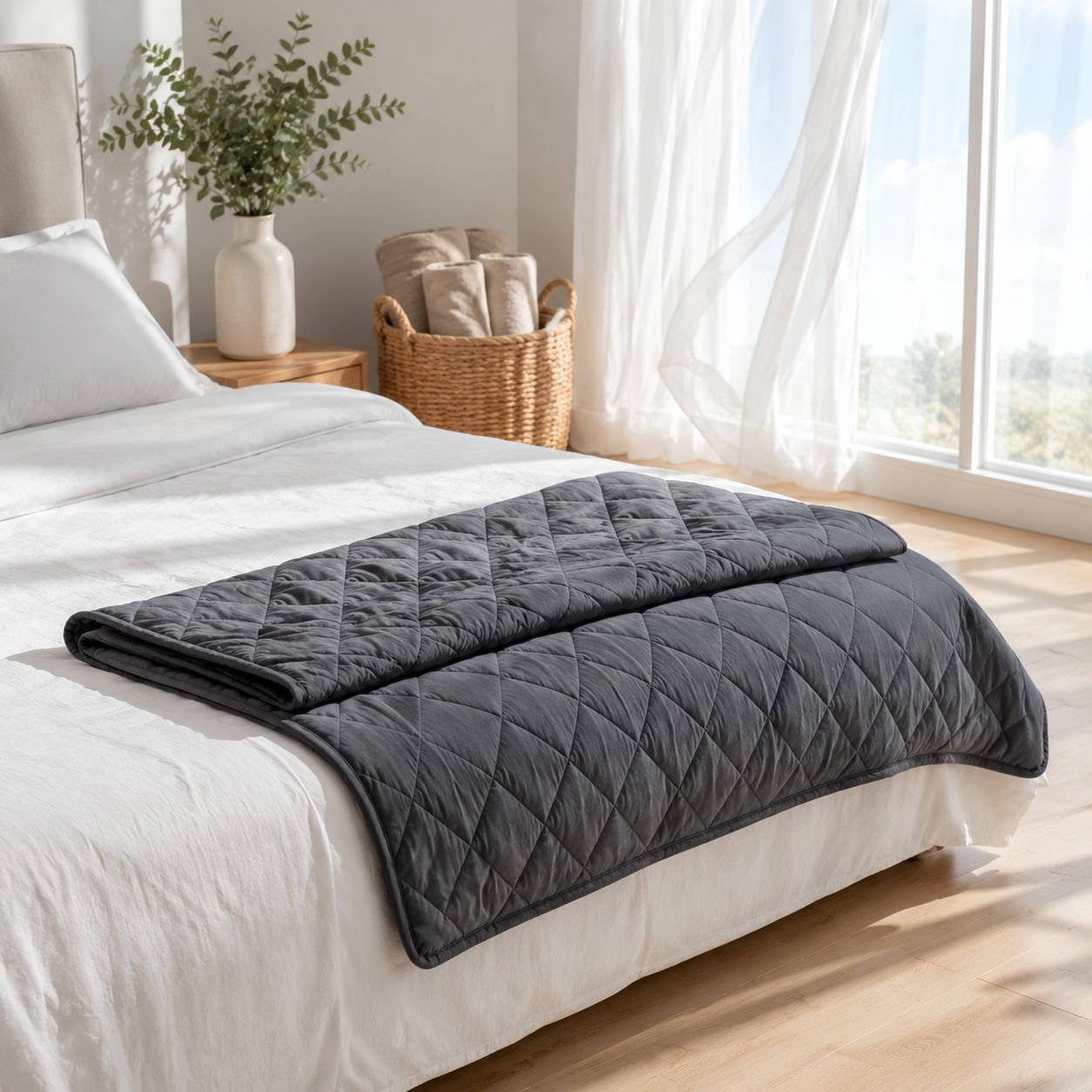 Summer European Gravity Quilt on modern sofa