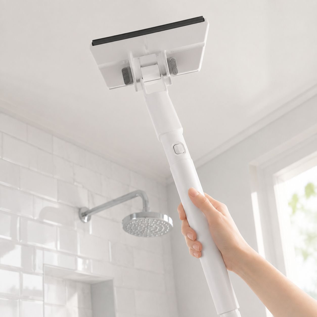 Lengthened mop for reaching tight spaces