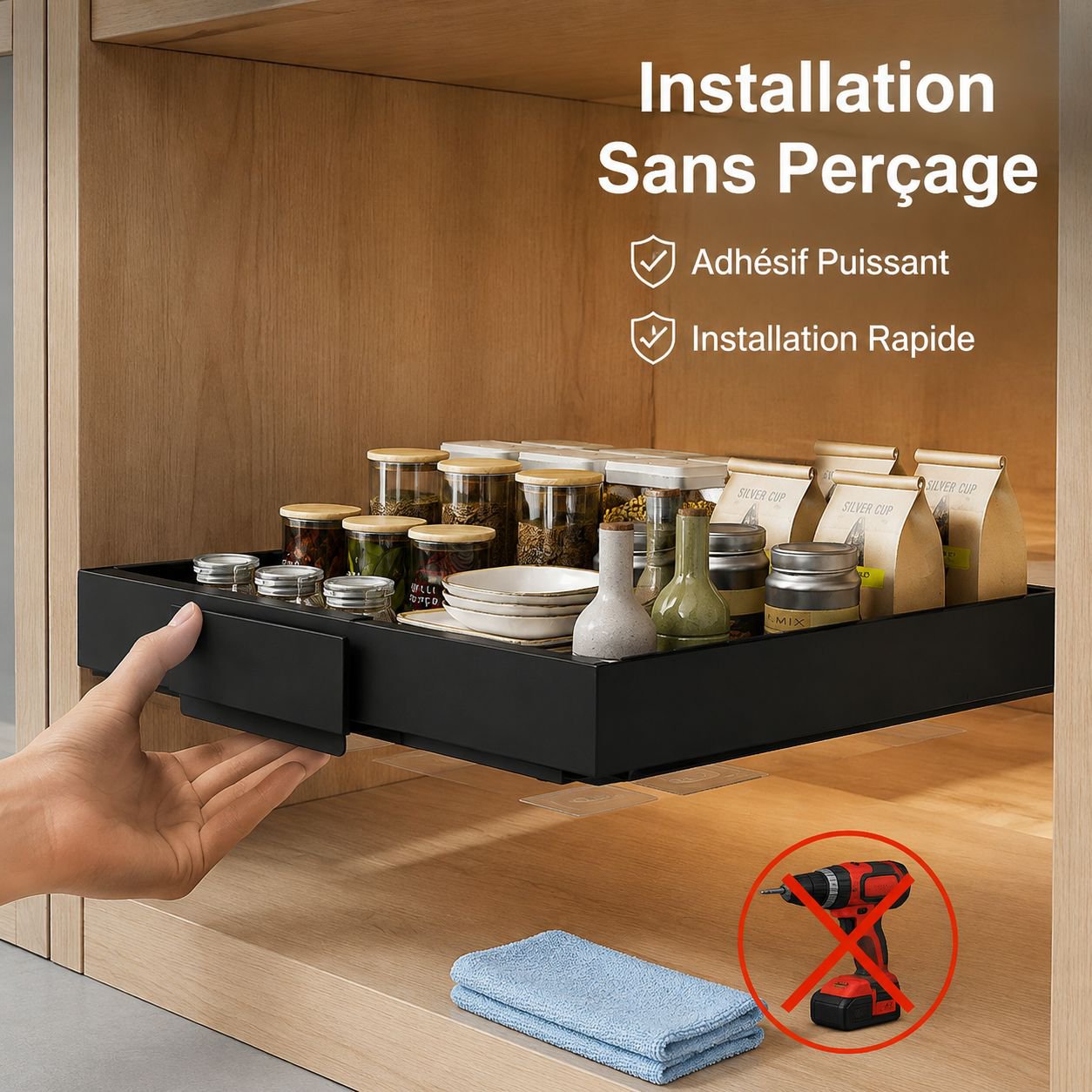 JMY-support de rangement pour armoire