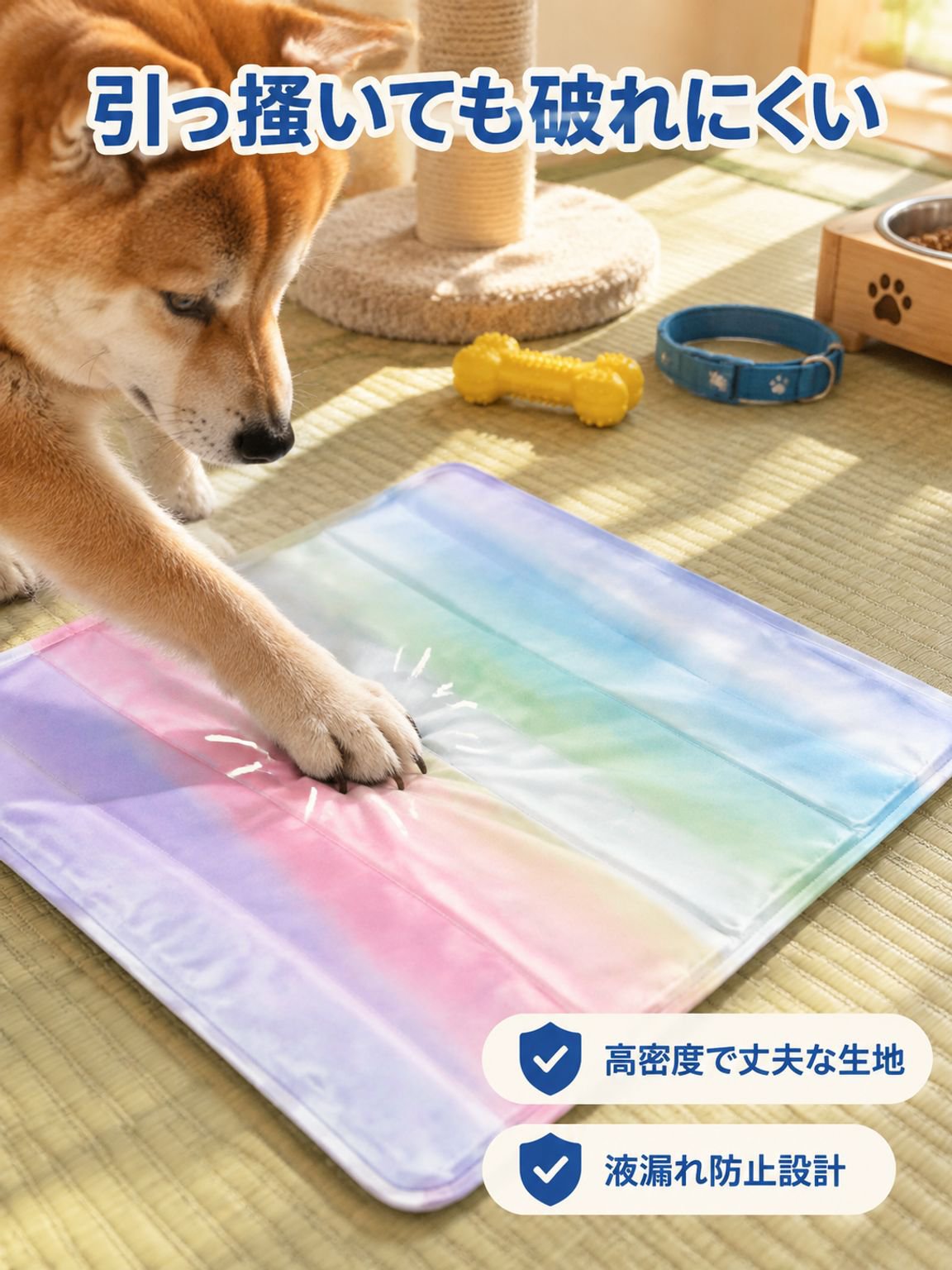 接触冷感生地のひんやりペット用マット