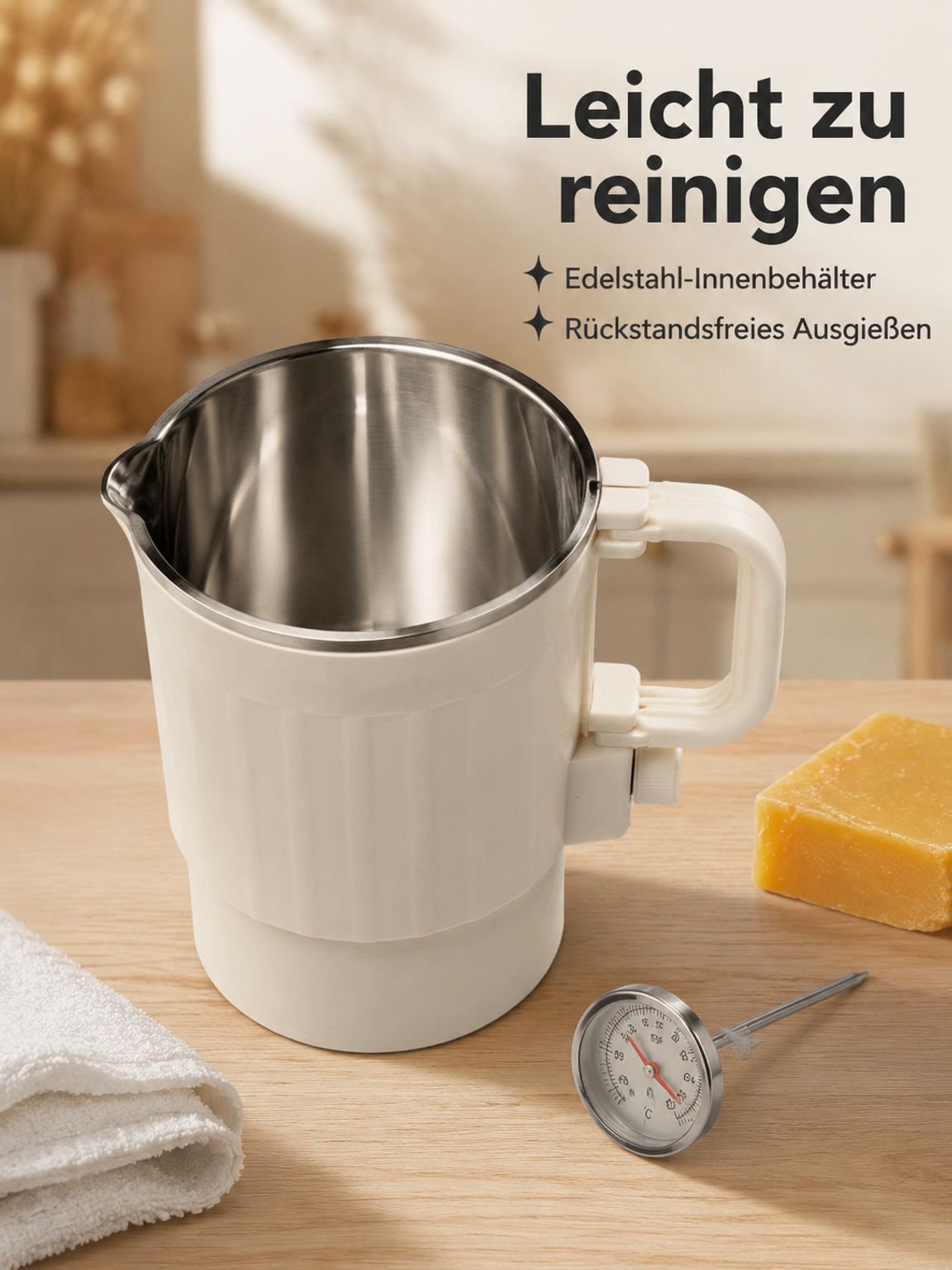 Kerzenwachs im Schmelzofen schmelzen
