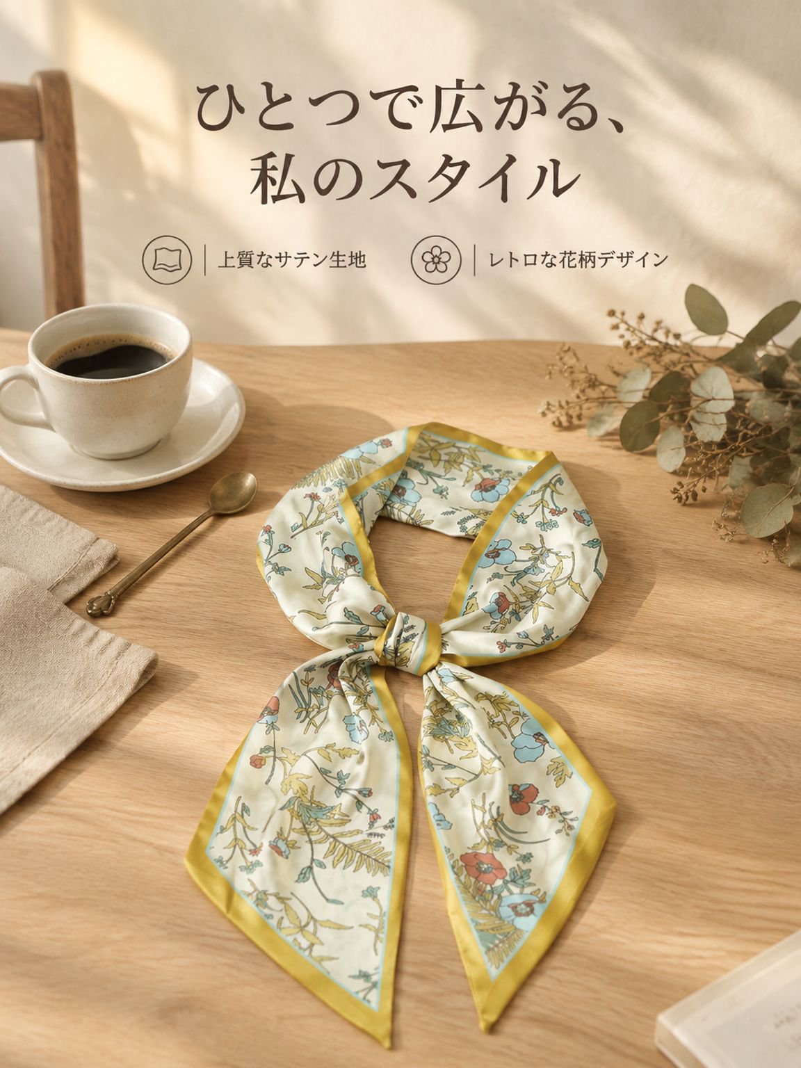 シルクスカーフとヘッドバンド