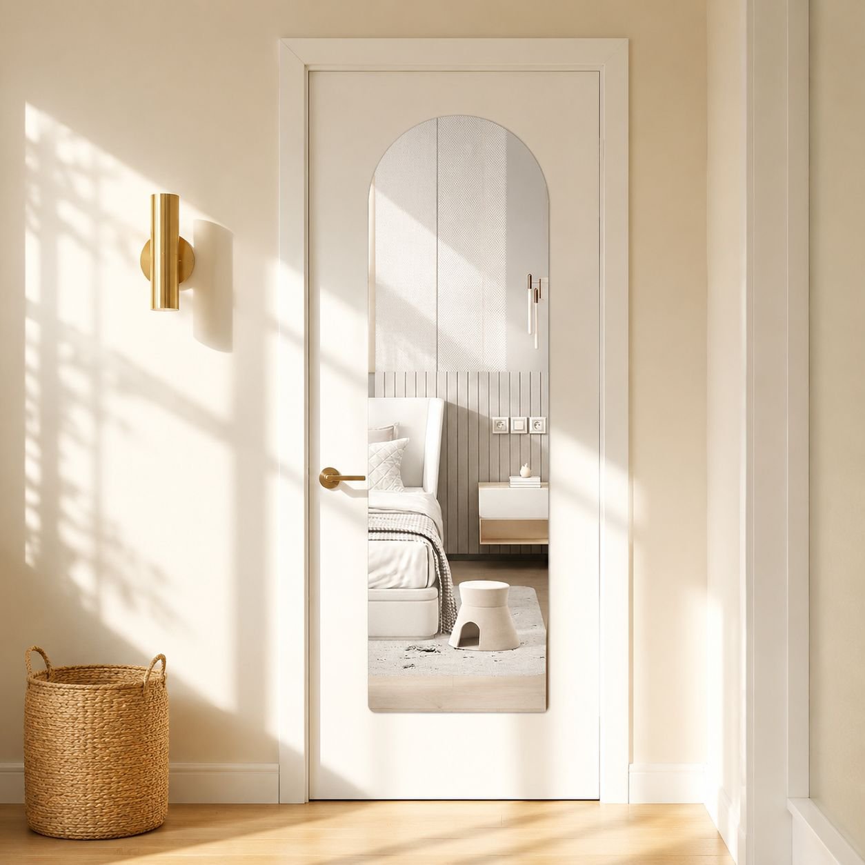 High definition reflective surface portable wall mirror