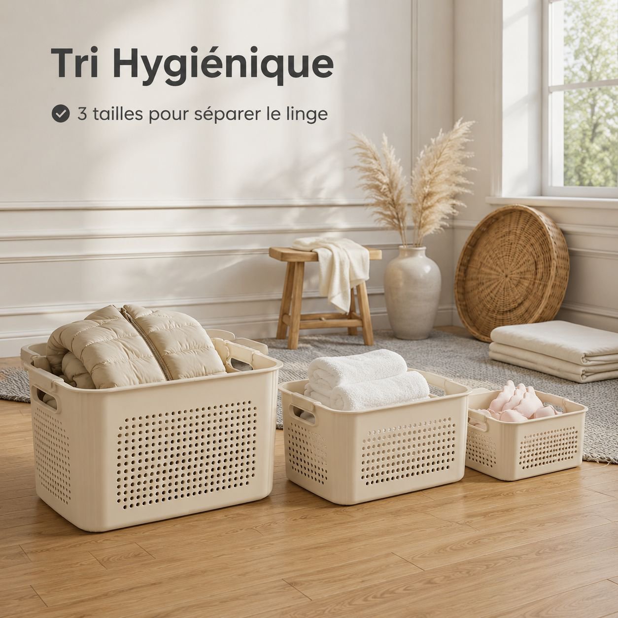 Grand panier à linge sale