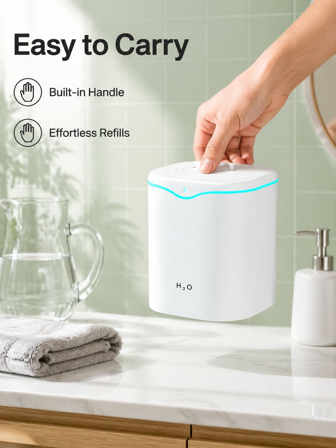 2L Dual Nozzle Silent Humidifier for Home and Office Desktop Air Humidification