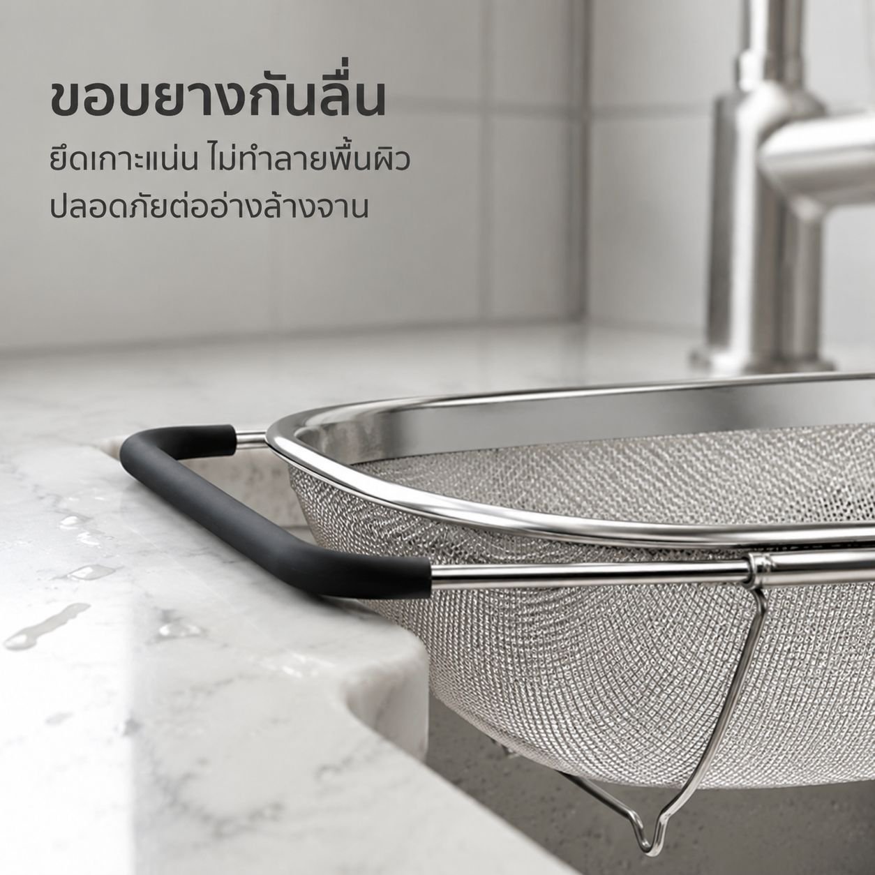 ตะกร้ากรองผักแบบยืดได้ ทำจากสแตนเลส สำหรับอ่างล้างจานในครัว