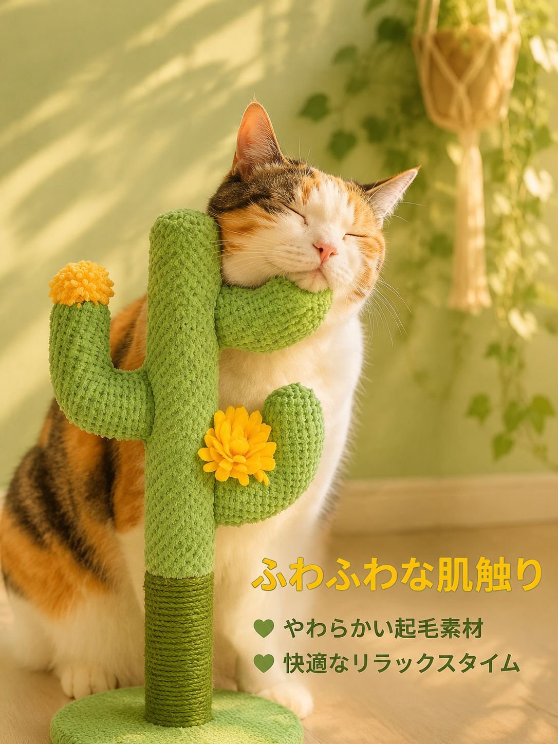 背の高いサイザル麻サボテン型猫用爪とぎ ペット用品