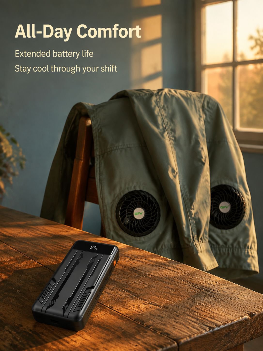 Outdoor Sports Cooling Jacket with Built-in Fans