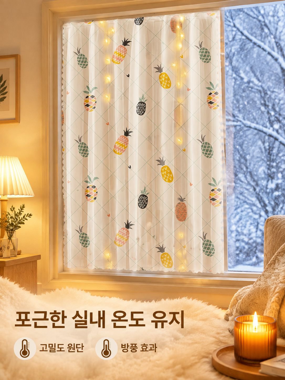 통기성 및 방풍 기능의 무설치 암막 커튼