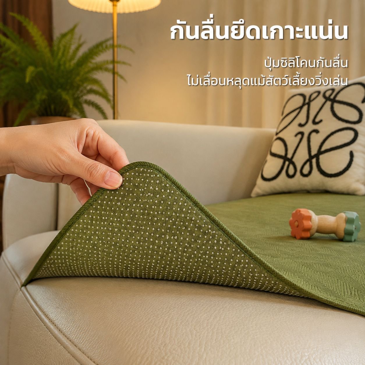 ผ้าคลุมโซฟากันลื่นรุ่นใหม่พร้อมเบาะรองนั่ง