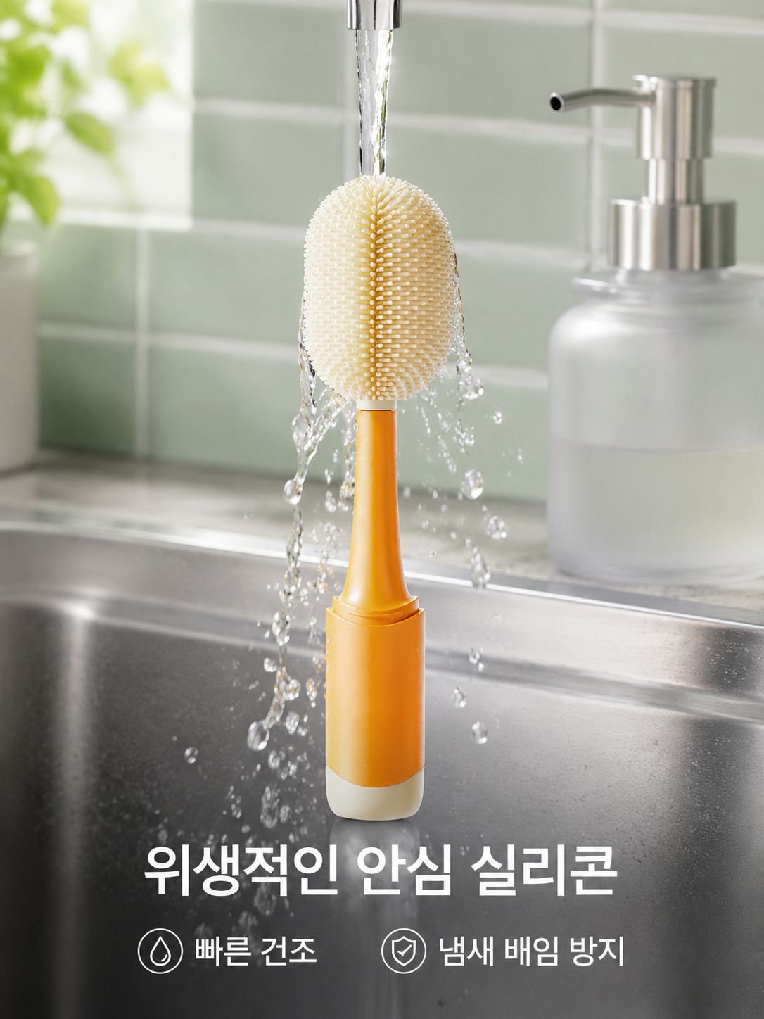 6-in-1 젖병 브러시, 긴 손잡이 브러시, 물컵·젖병·보온컵 클리닝 브러시, 다기능 물컵 세척 도구