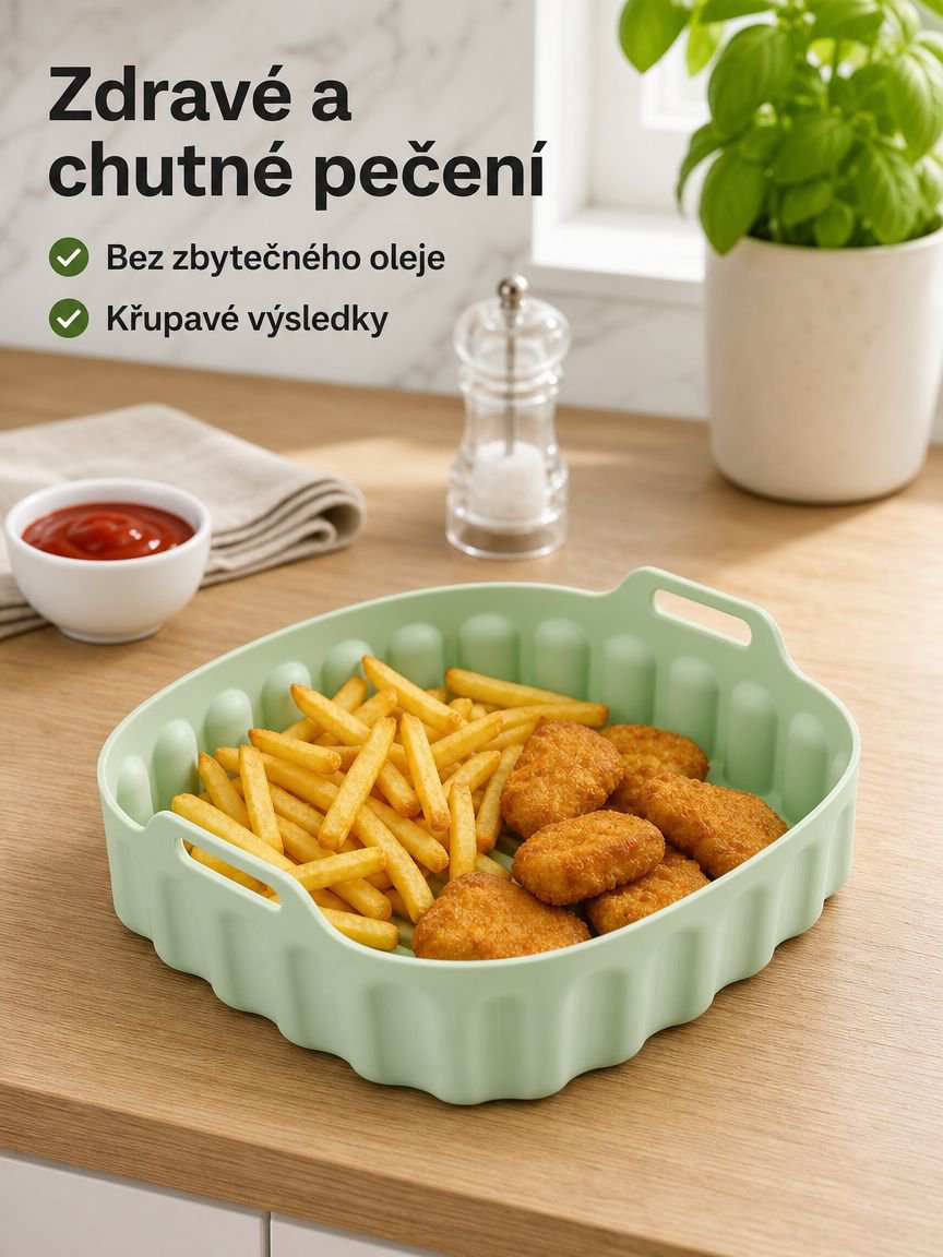Silikonová čtvercová podložka do fritézy na pečení