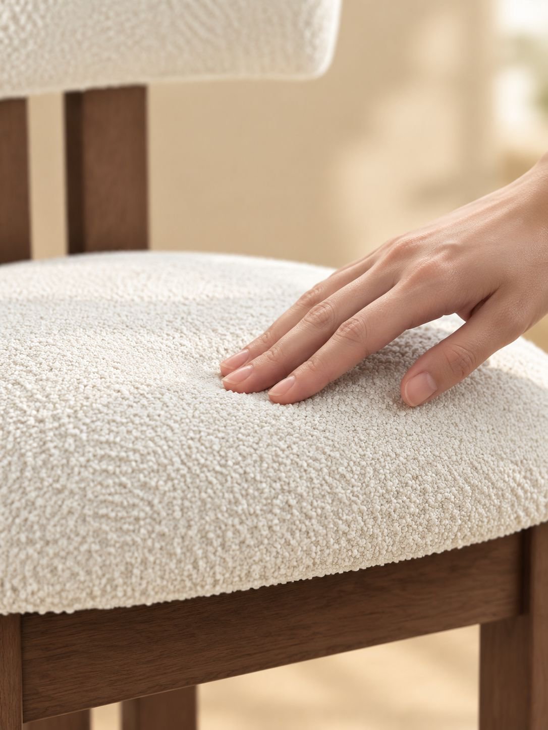 Chaise vintage en bois massif avec dossier