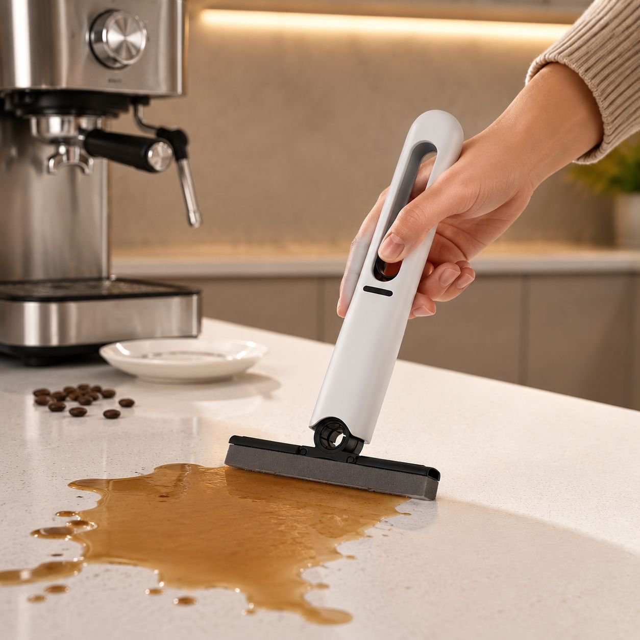 Mini Sponge Mop, Absorbent, Handheld, No-Hand-Wash, Desktop & Bathroom Use