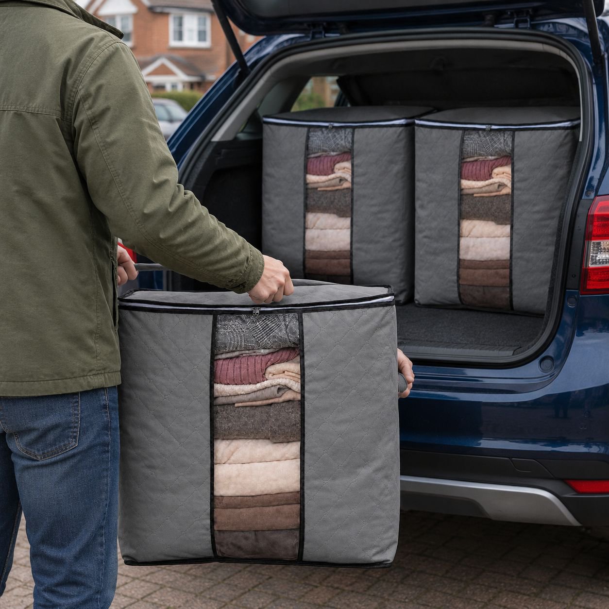 Spacious storage bag with sturdy handles