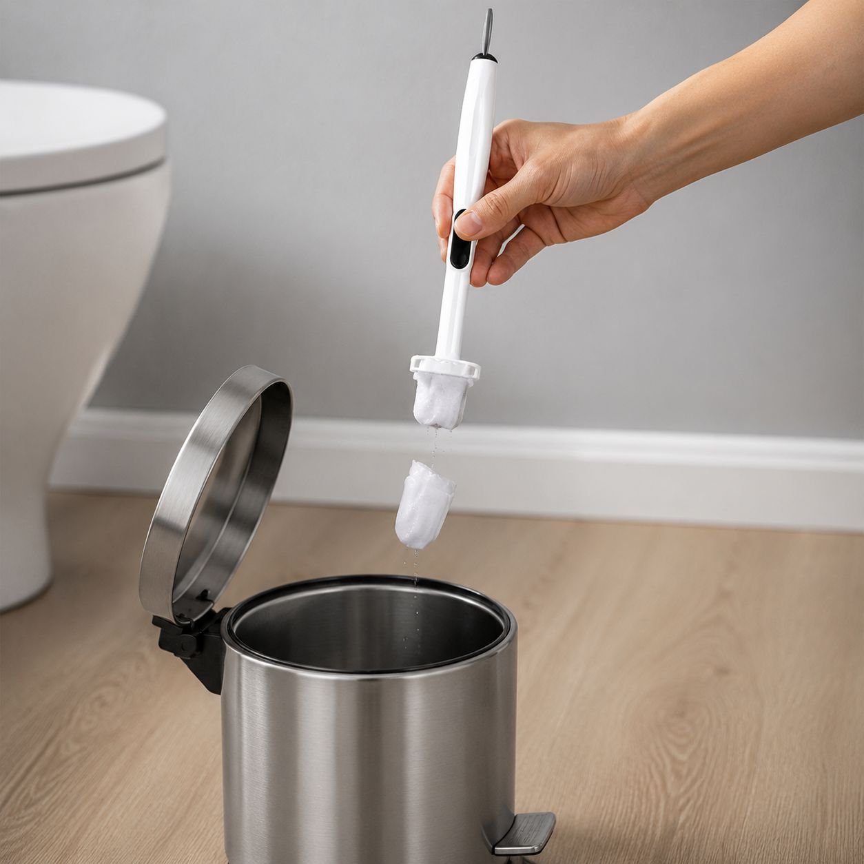 Ergonomic bathroom cleaning brush set for deep cleaning