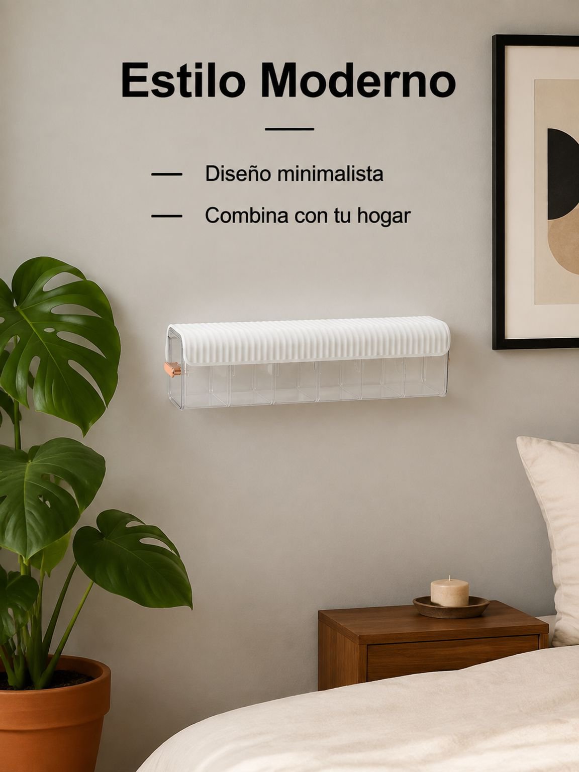 Organizador de ropa interior de pared con varias secciones