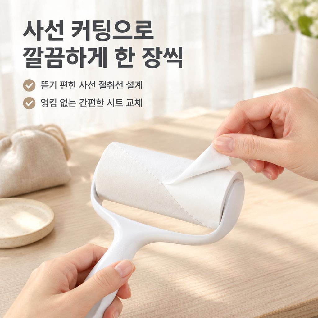 반려동물 의류용 뜯어쓰는 테이프 클리너 털 먼지제거 돌돌이