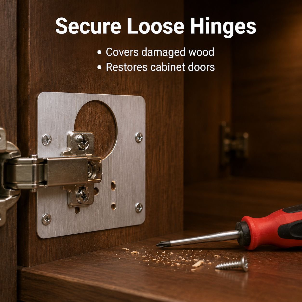 Cabinet Door Hinge Repair Reinforcement Plate with Soft Close