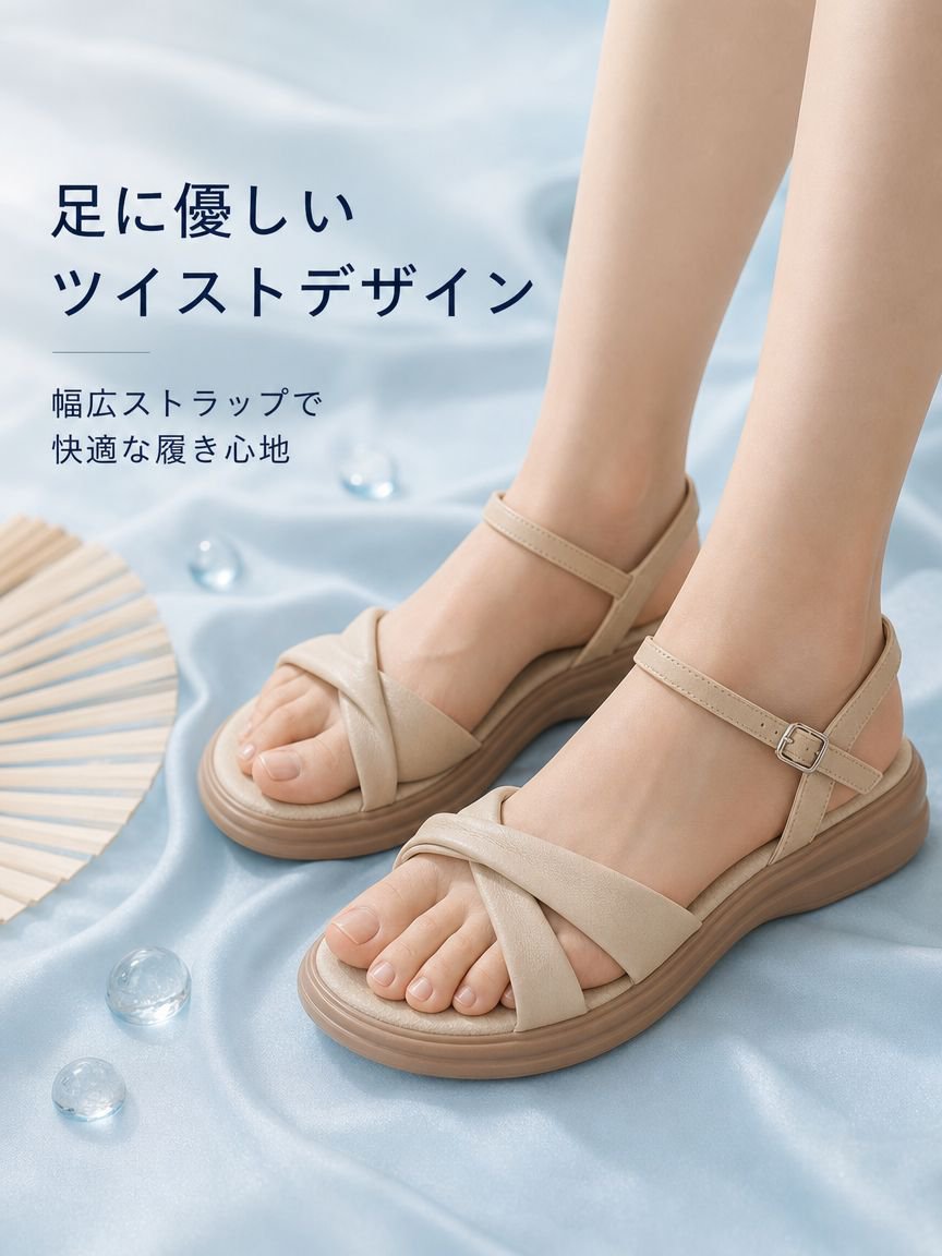 ワンストラップデザインのクローズアップ