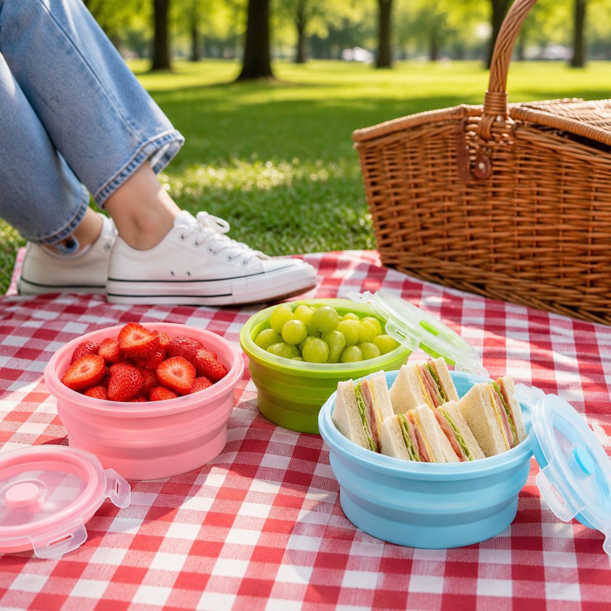 Fiambrera de silicona segura para alimentos infantiles