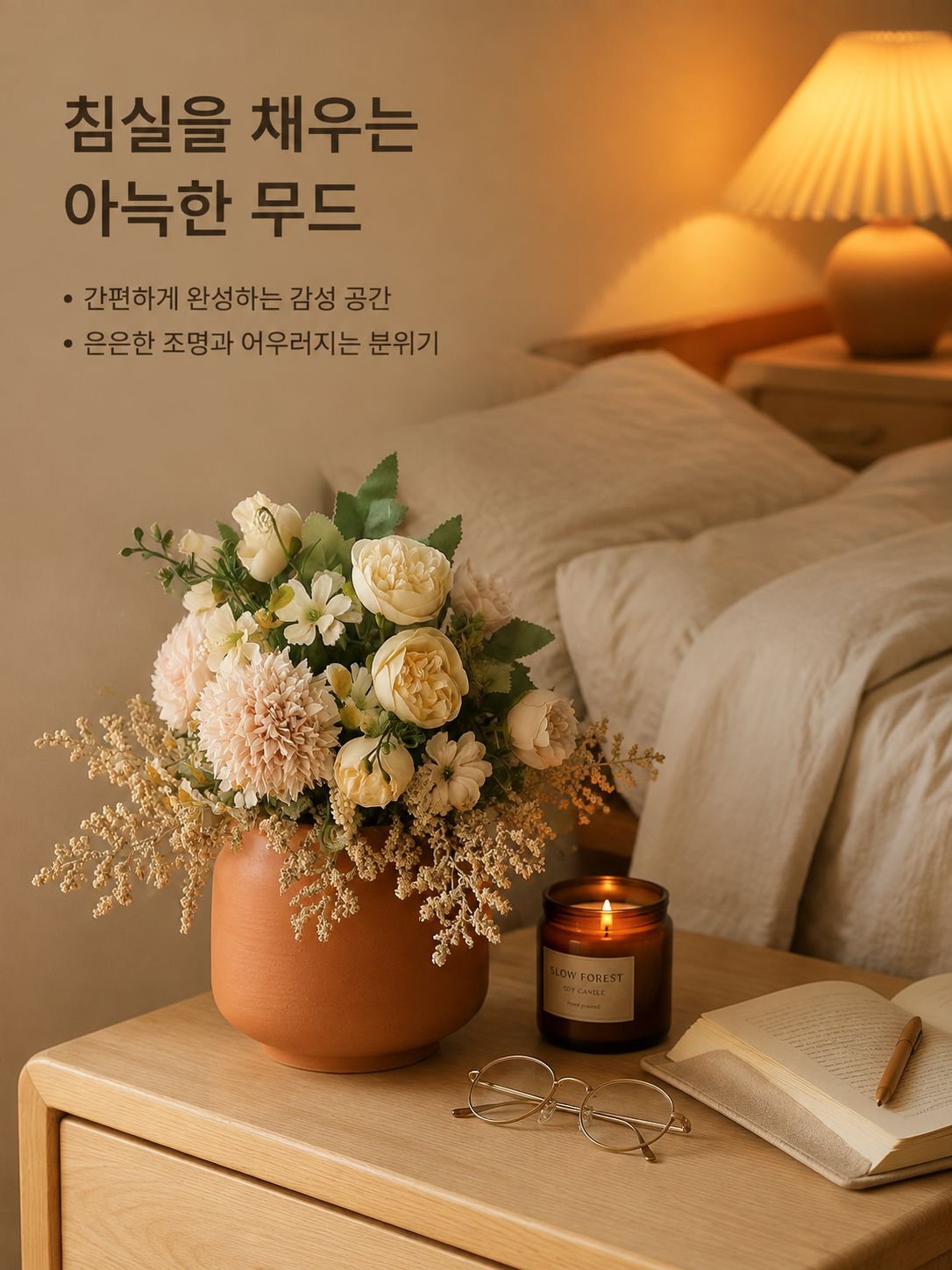 홈 인테리어 드라이플라워 부케