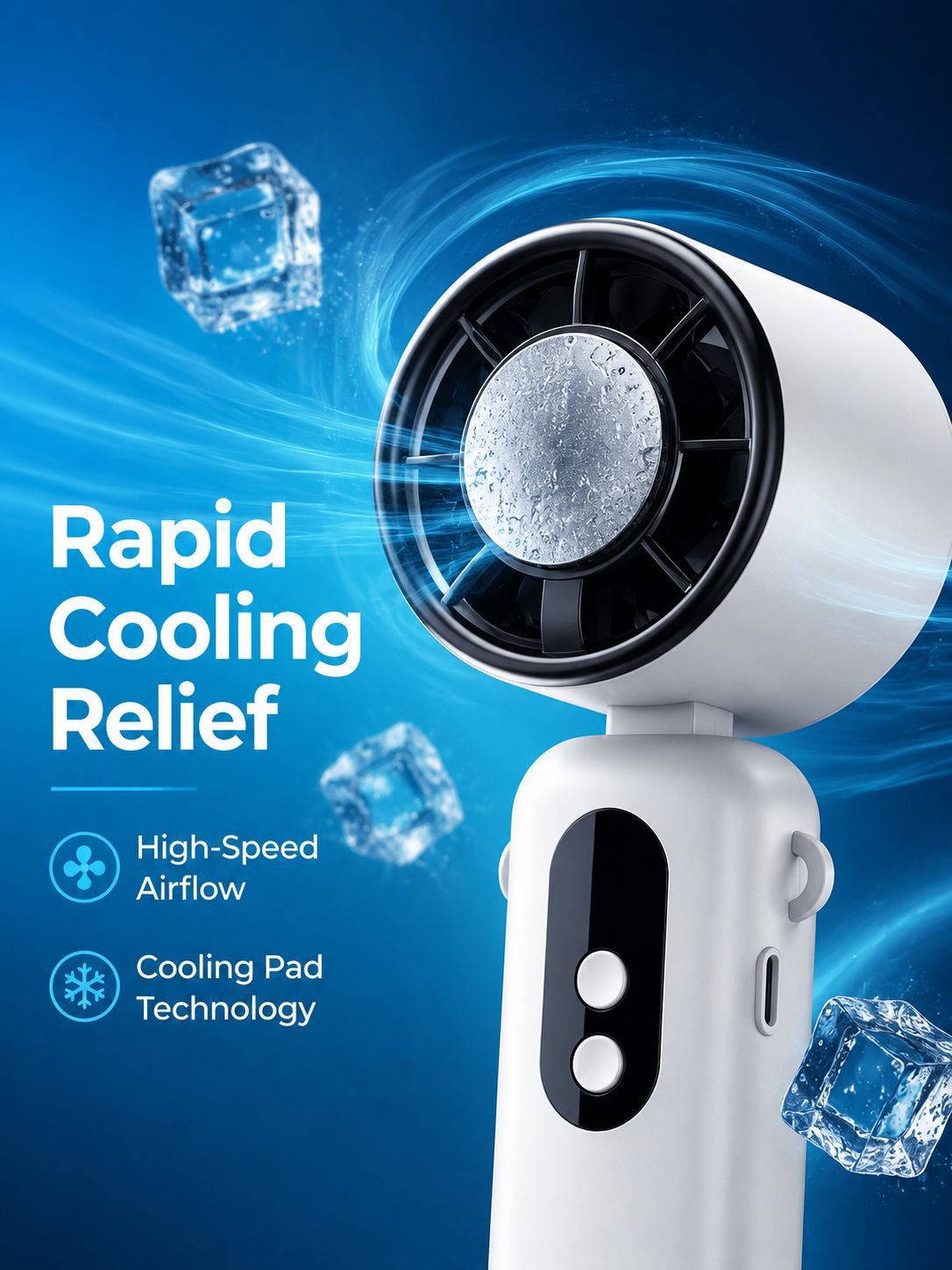 High-speed cooling fan, small handheld fan, outdoor portable neck fan