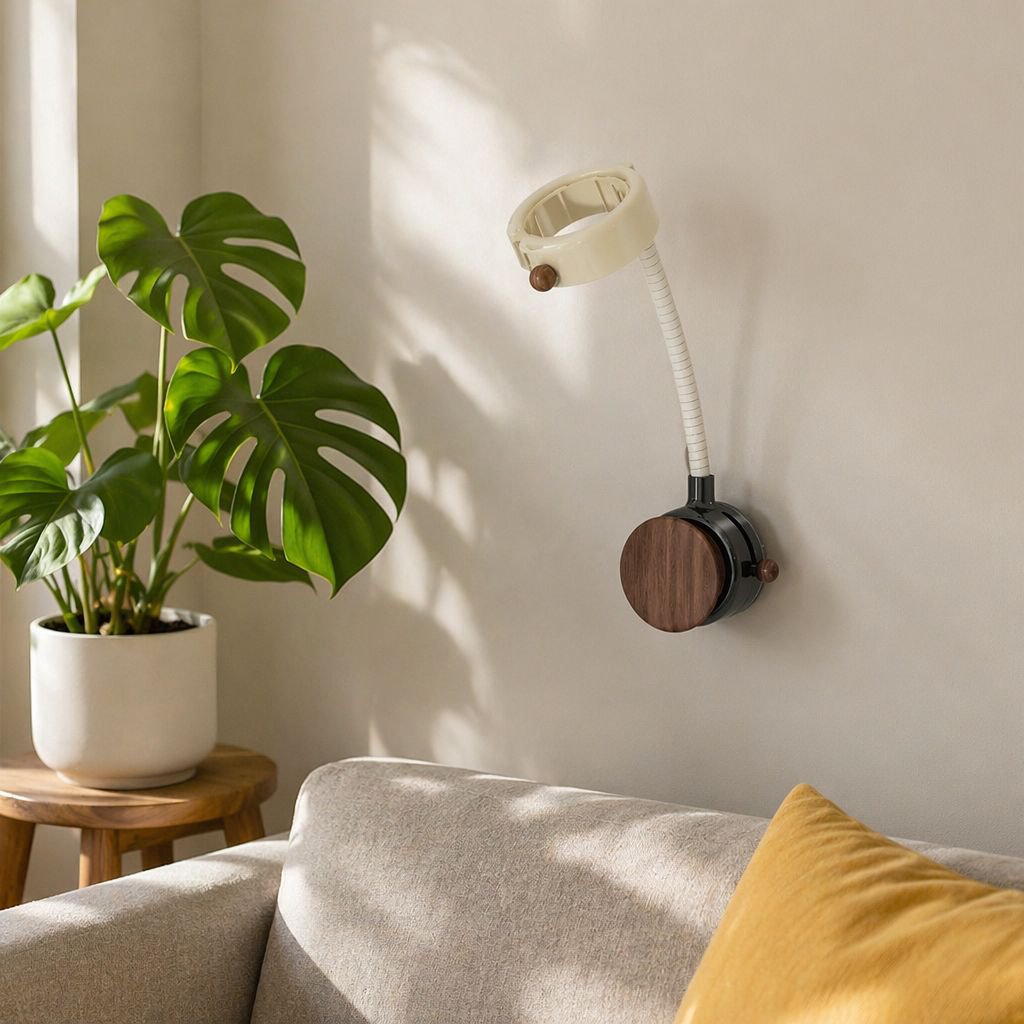 Wall-mounted Rotatable Storage Rack for Fans