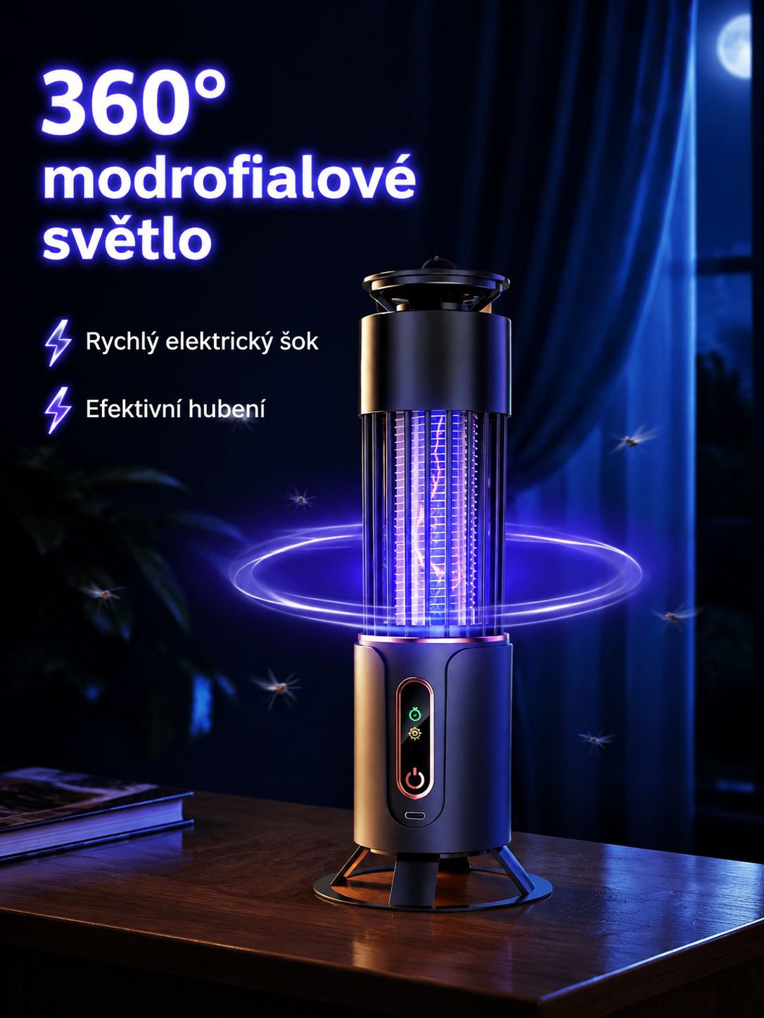Ultrafialová elektrická lampa na hubení komárů