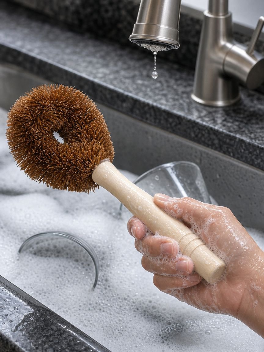 JMY Topfbürste mit ergonomischem Holzgriff