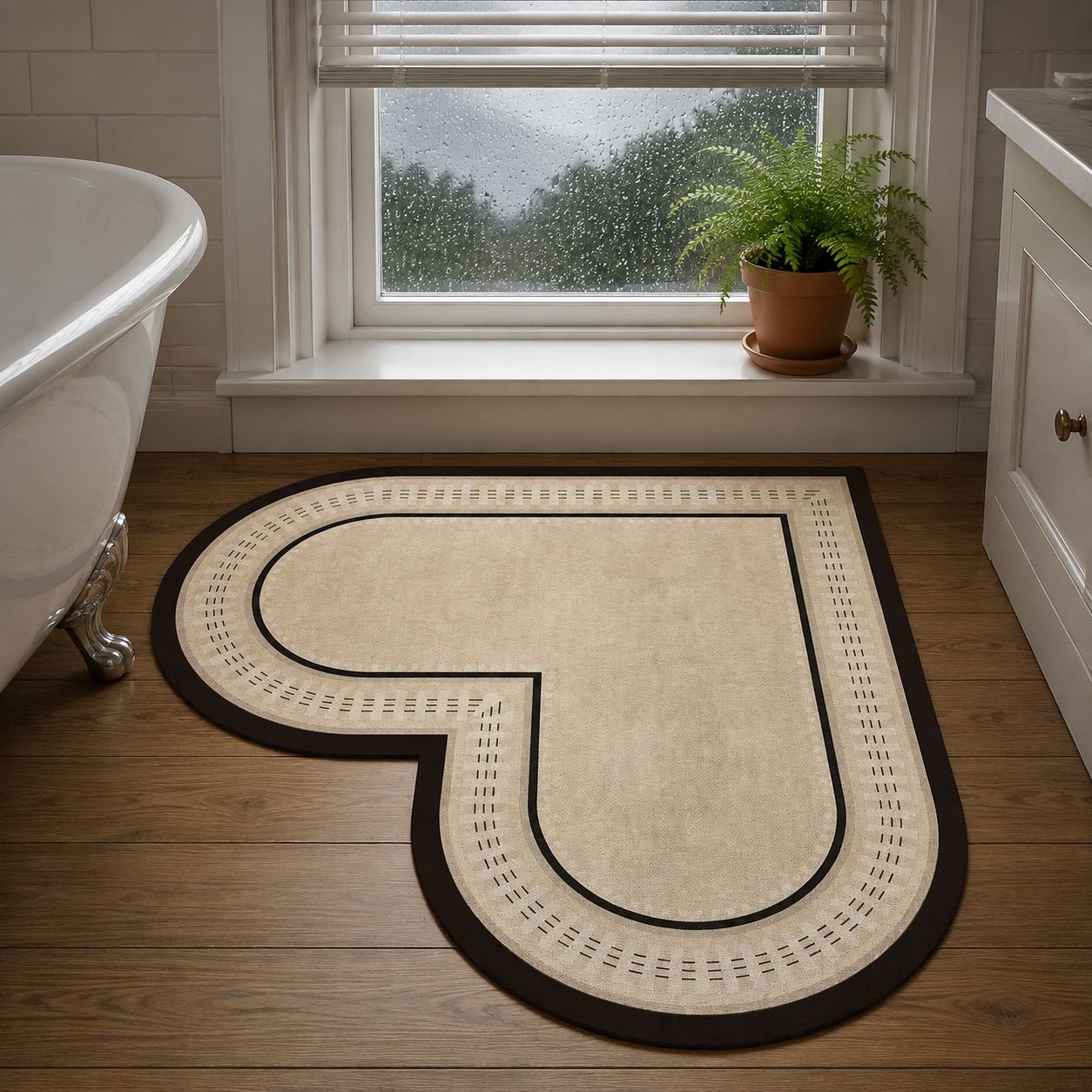 Easy to clean bathroom mat with smooth surface