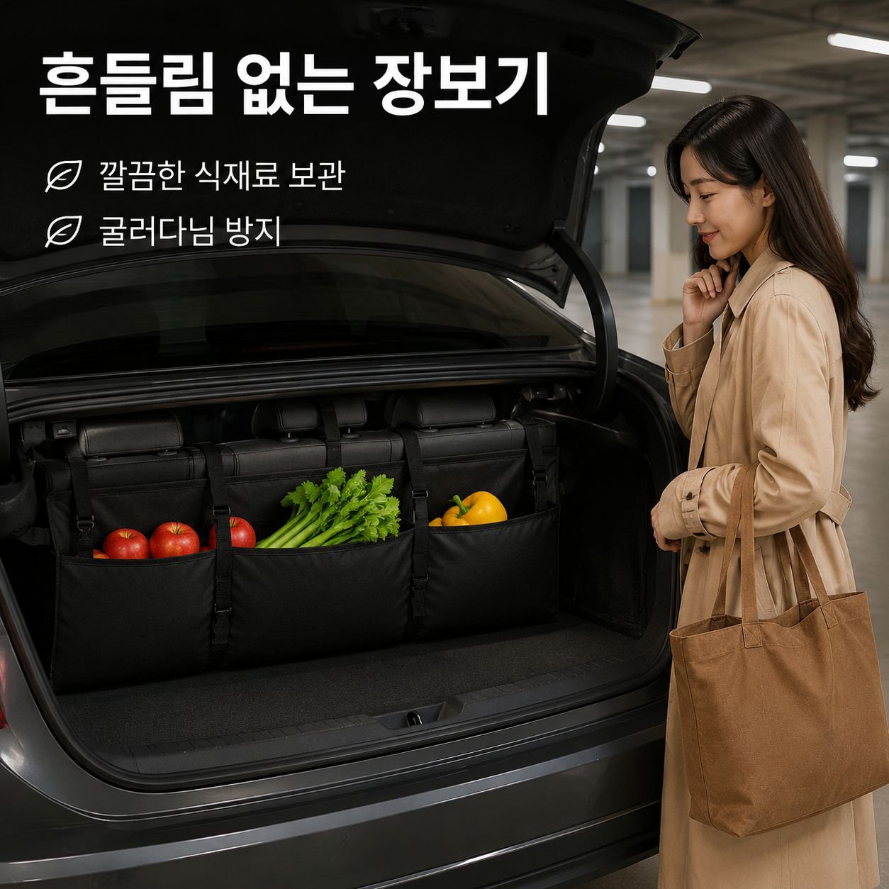 차량용 트렁크 전용 무설치 걸이형 수납 가방