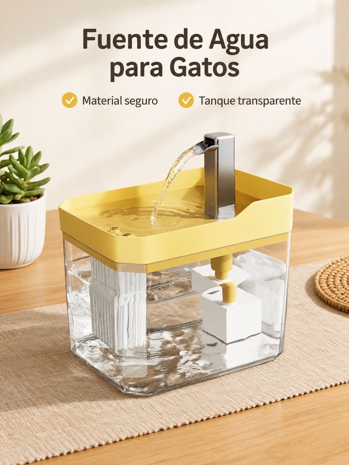 Fuente de agua automática para gatos