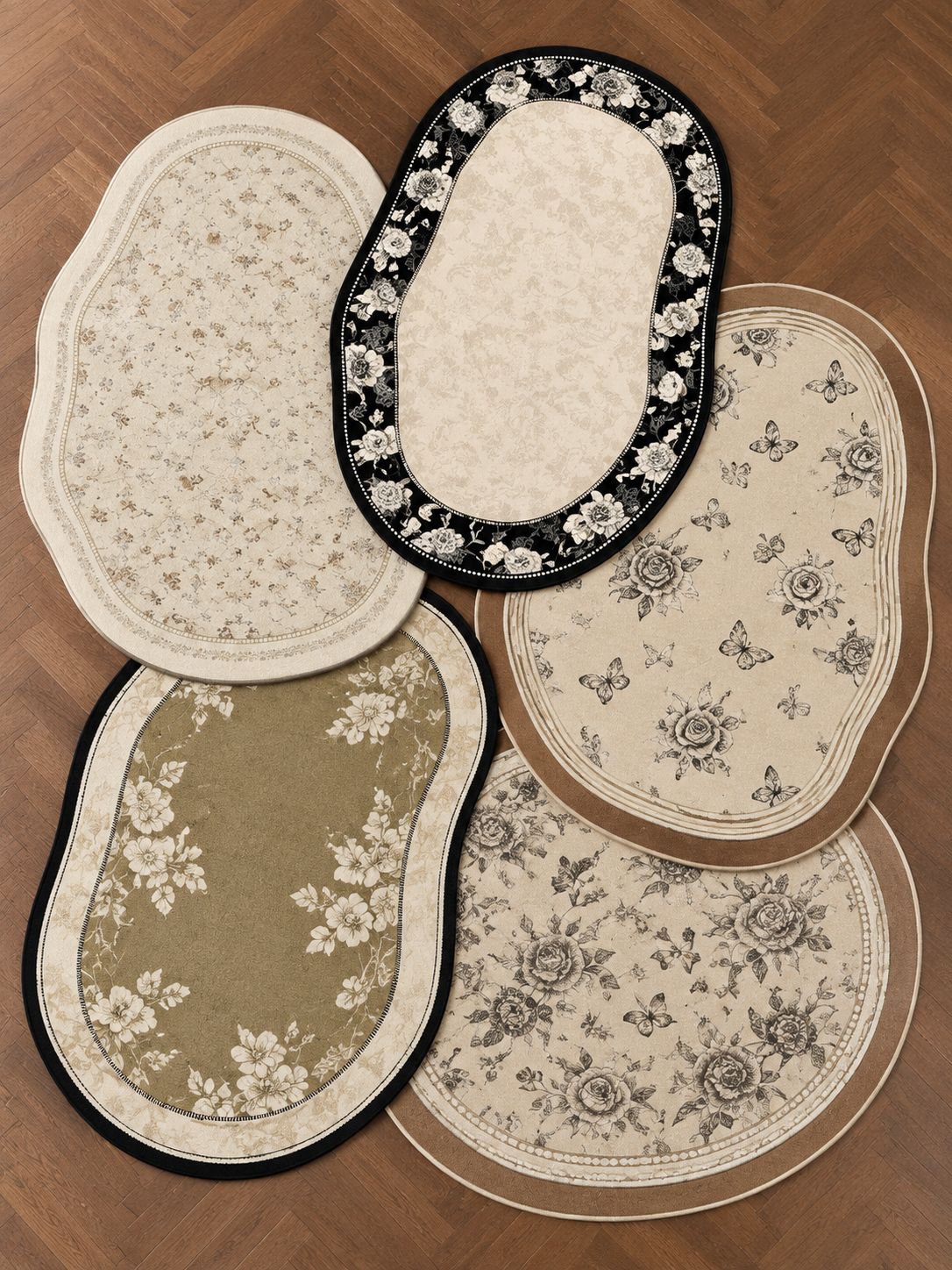 French country inspired irregular rug for living room bedroom or reading corner