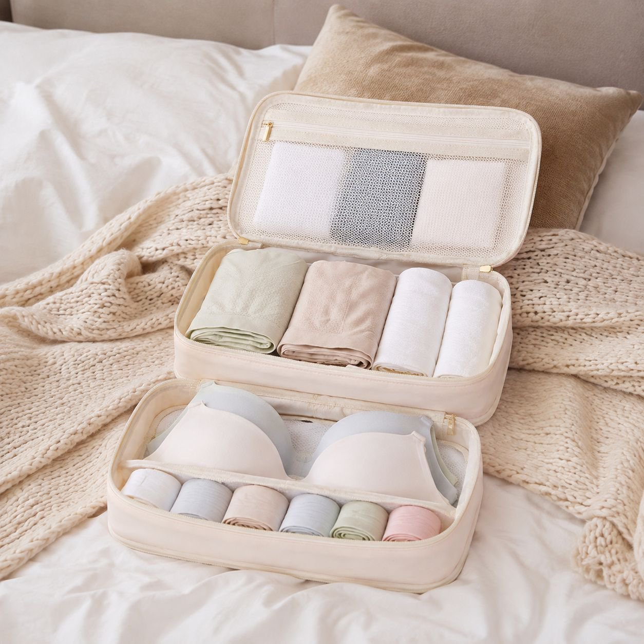 Drawer-Style 4-in-1 Underwear & Sock Divider Storage Bag