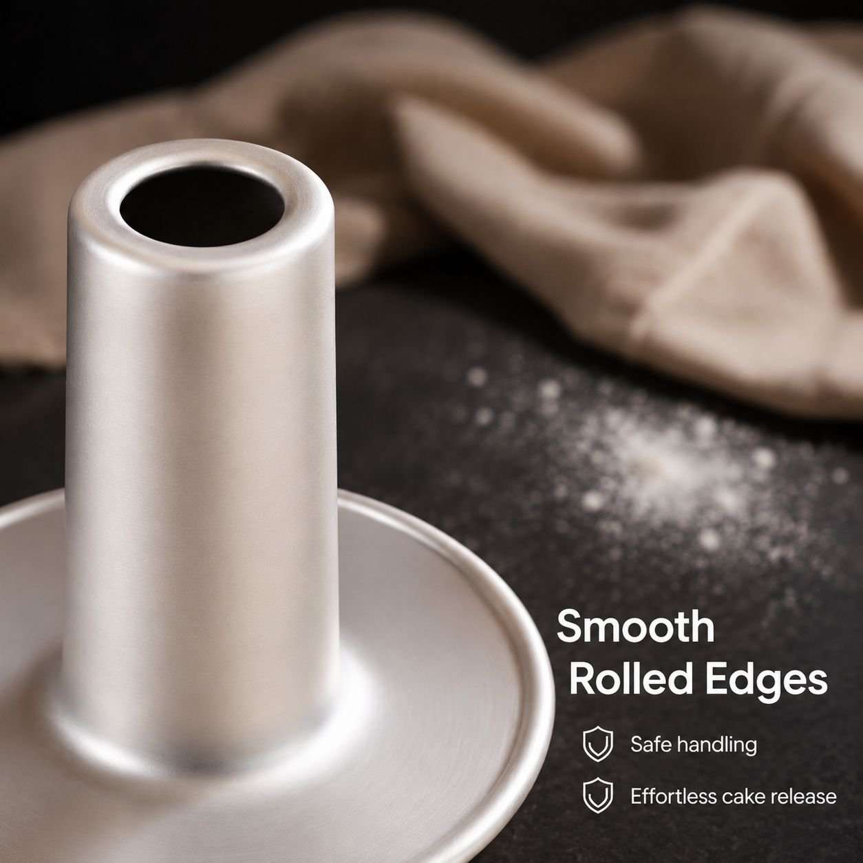 Household Aluminum Alloy Chiffon Cake Chimney Mold, Integrated Removable Bottom Cake Pan
