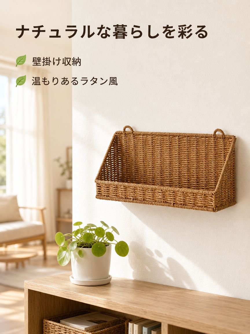 壁掛け収納バスケット