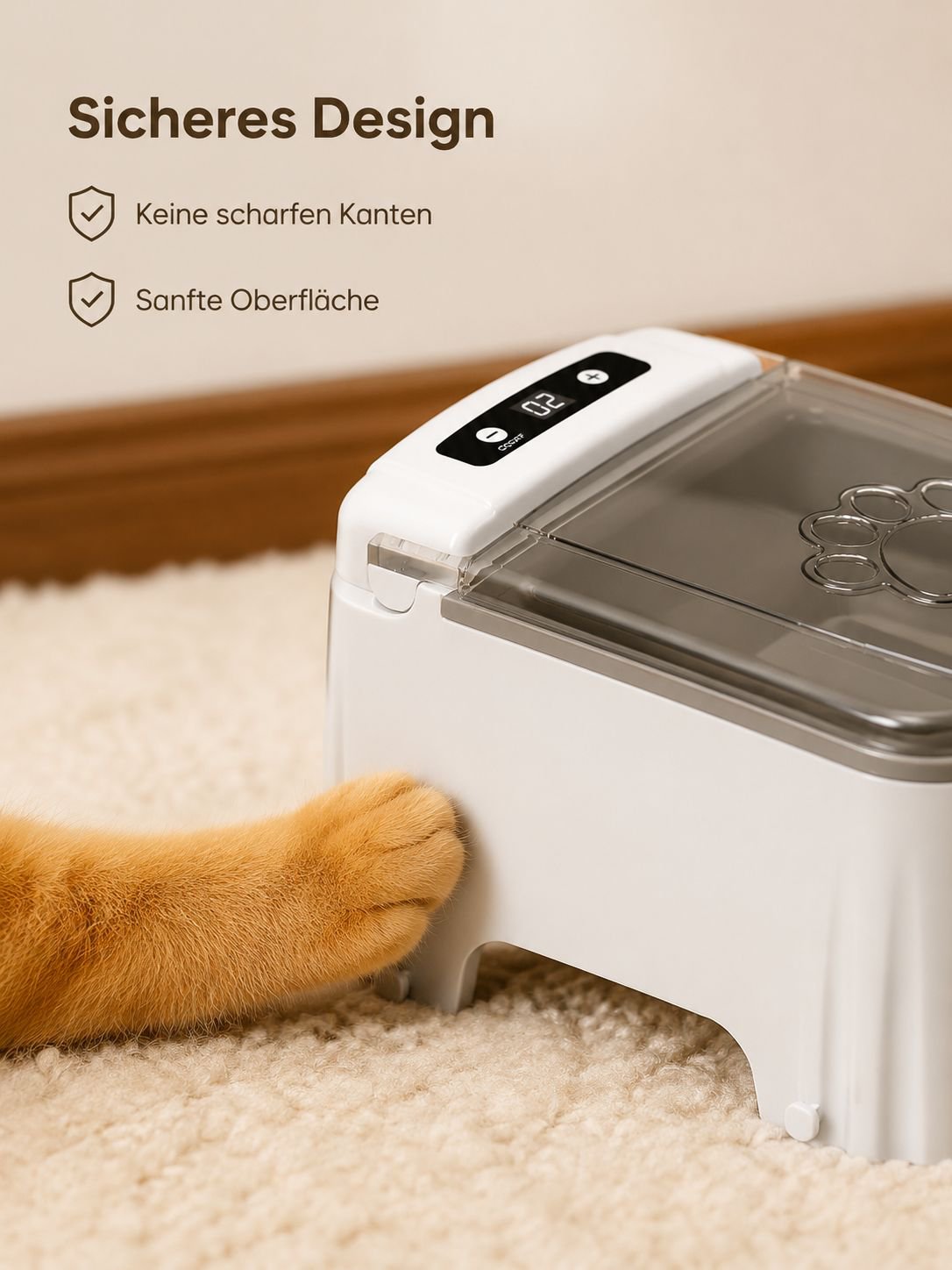 Automatischer Futterspender mit Sensor und Feuchtigkeitsschutz für Katzen und Hunde