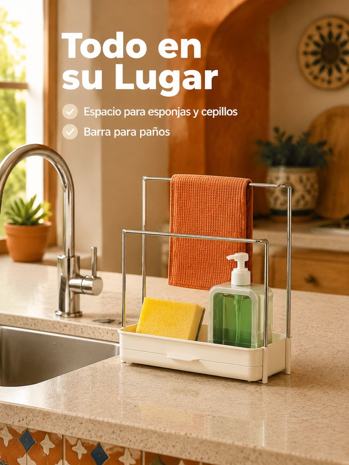 Soporte colgante para toallas y esponjas