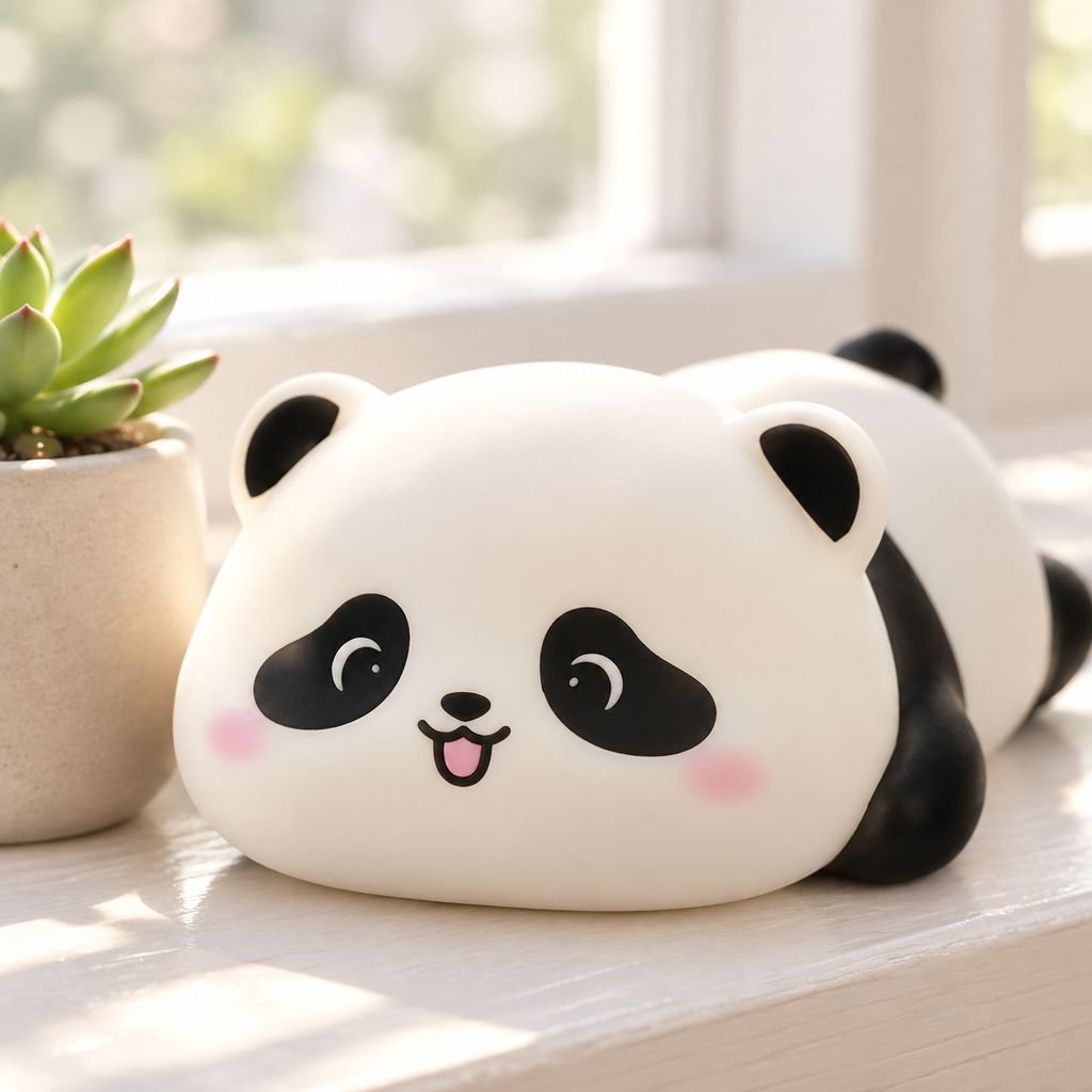 Creative panda shaped hanger with built-in light