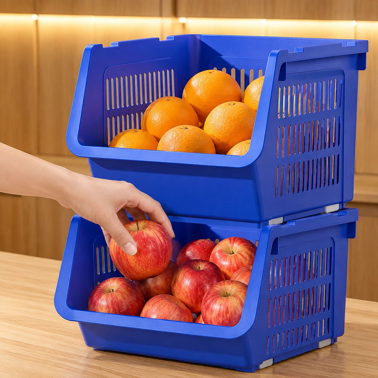 Sturdy plastic basket for home organization