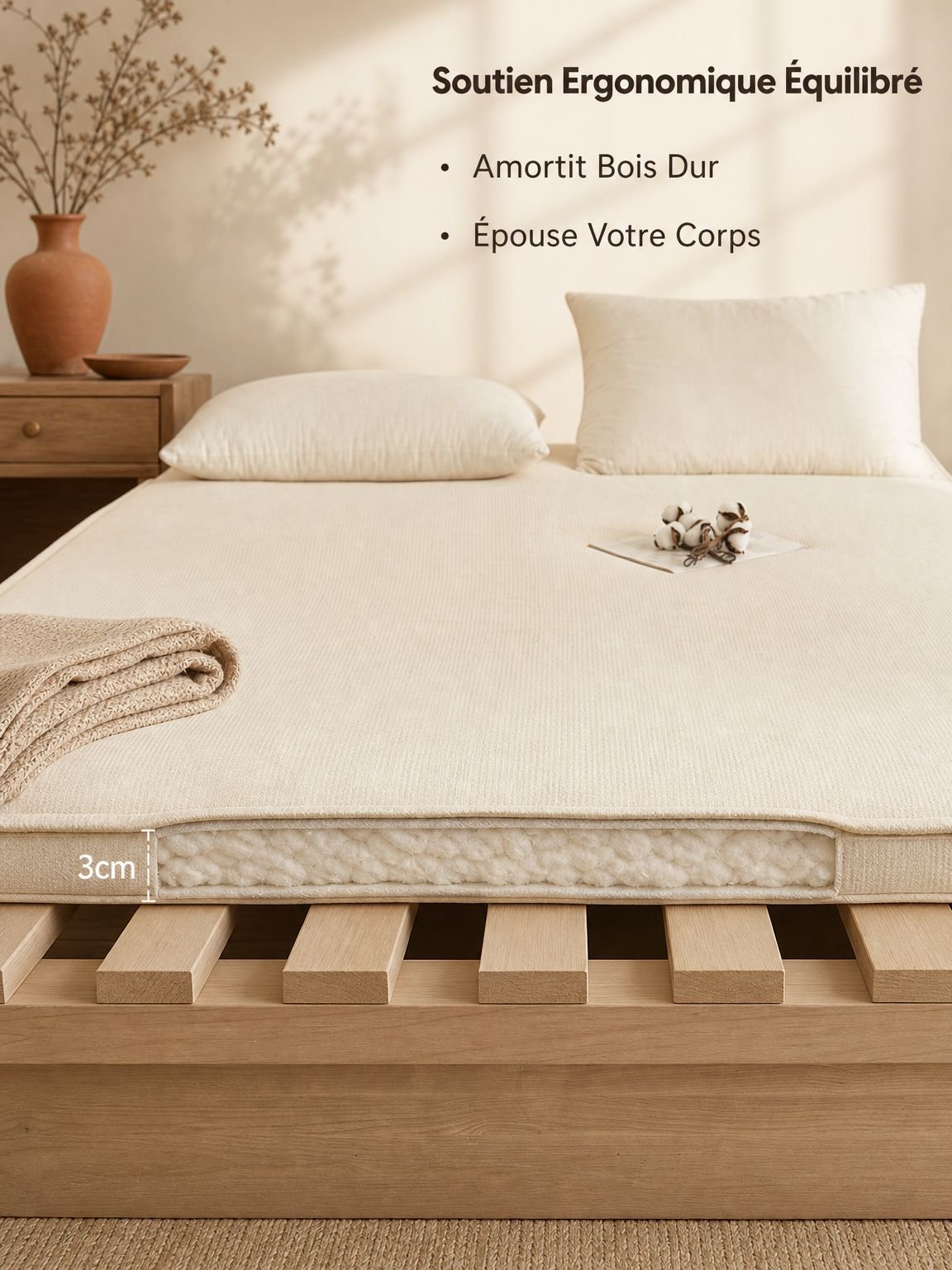 Surmatelas futon matelassé en coton du Xinjiang pour dortoir
