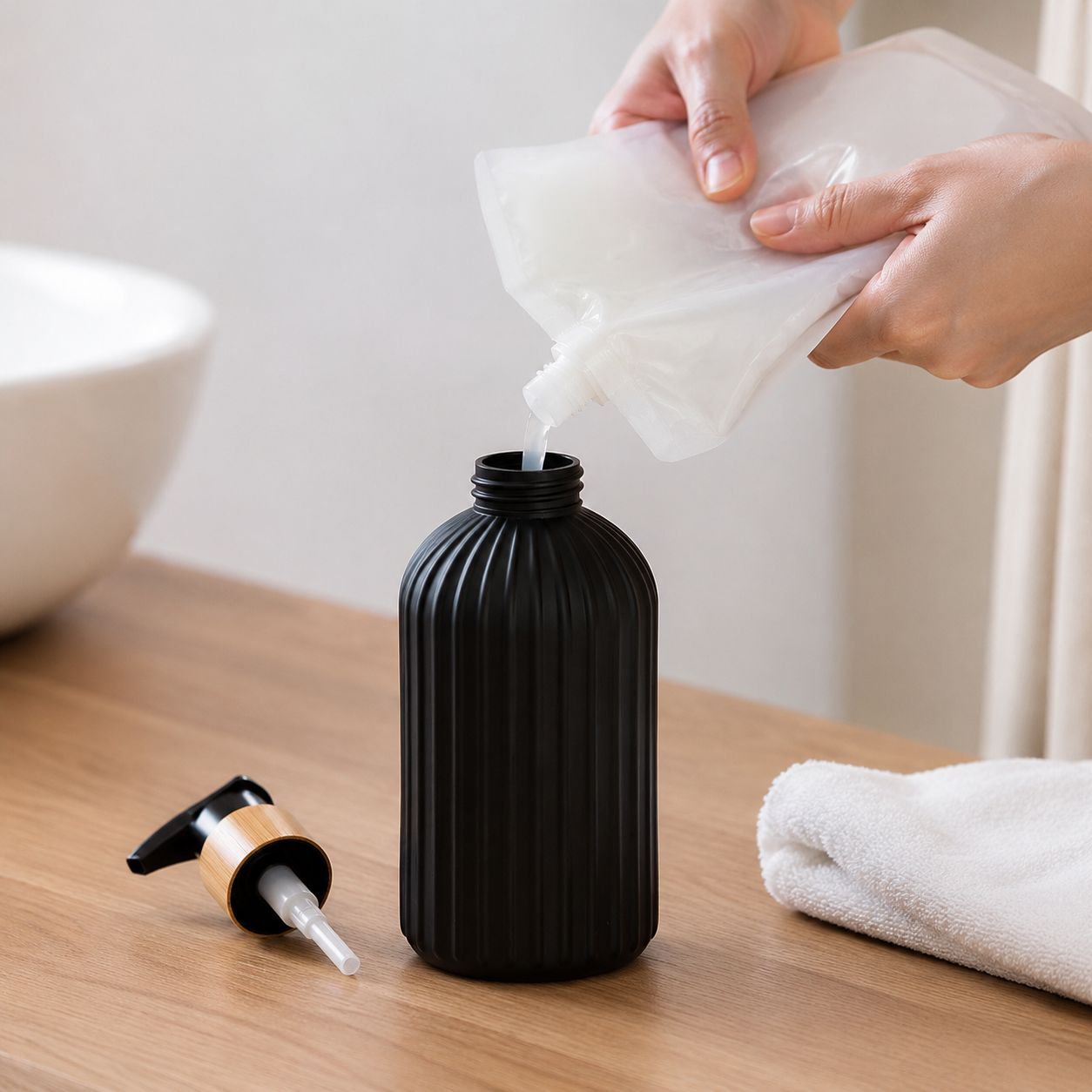 家庭用マットシャンプーボトルディスペンサー500ml